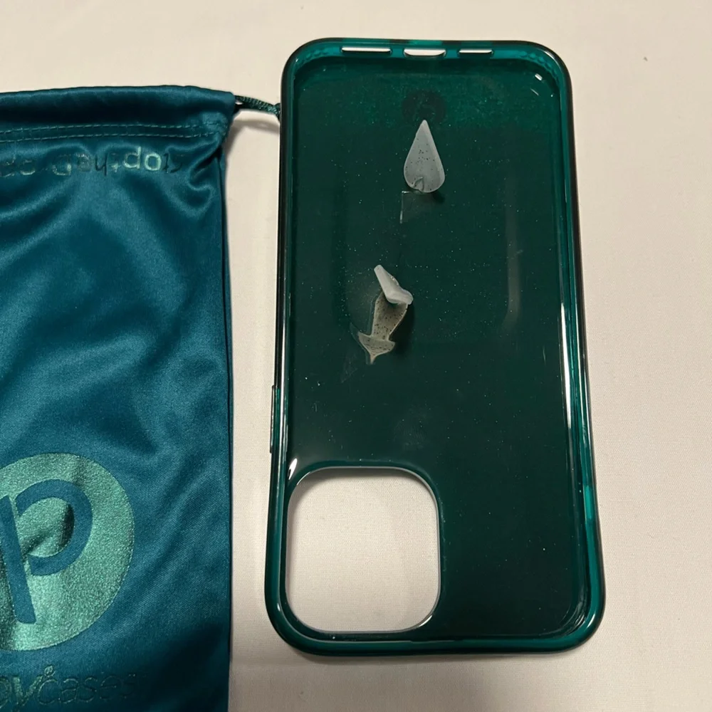 Loopy Original iPhone 13 Pro Max in Emerald Green Sparkle with 2 Extra Loops EUC
